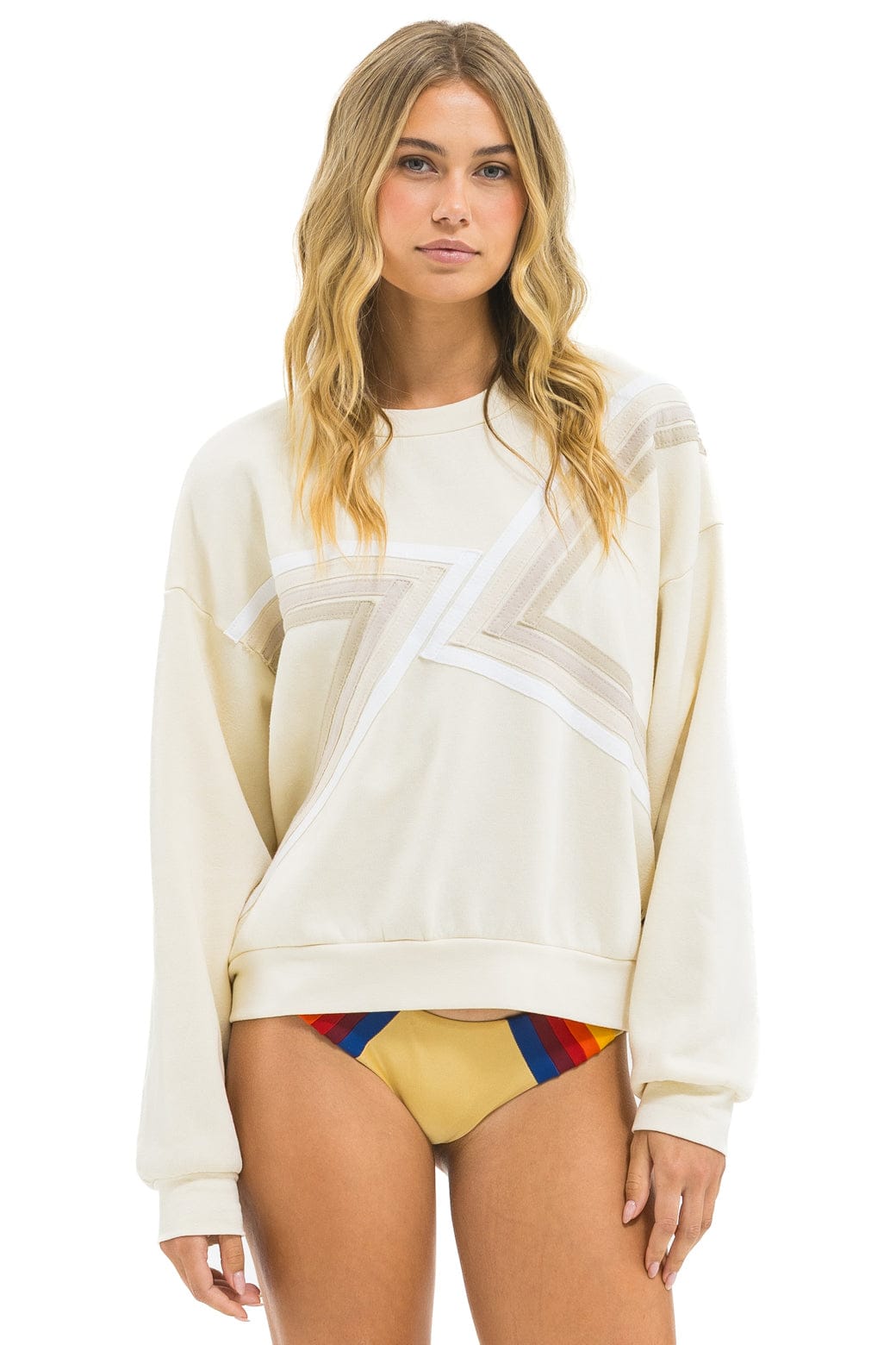 Retro BLAZE RELAXED CREW SWEATSHIRT - VINTAGE WHITE VINTAGE WHITE