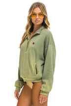 Retro ESSENTIAL HALF ZIP RELAXED SWEATSHIRT - FADED ARMY