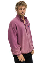 Retro ESSENTIAL HALF ZIP RELAXED SWEATSHIRT - FADED BERRY