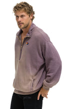 Retro ESSENTIAL HALF ZIP RELAXED SWEATSHIRT - FADED MOCHA