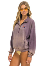 Retro ESSENTIAL HALF ZIP RELAXED SWEATSHIRT - FADED MOCHA
