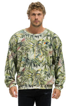 Retro JUNGLE RELAXED CREW SWEATSHIRT - SAND