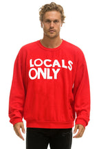 Retro LOCALS ONLY RELAXED CREW SWEATSHIRT - RED