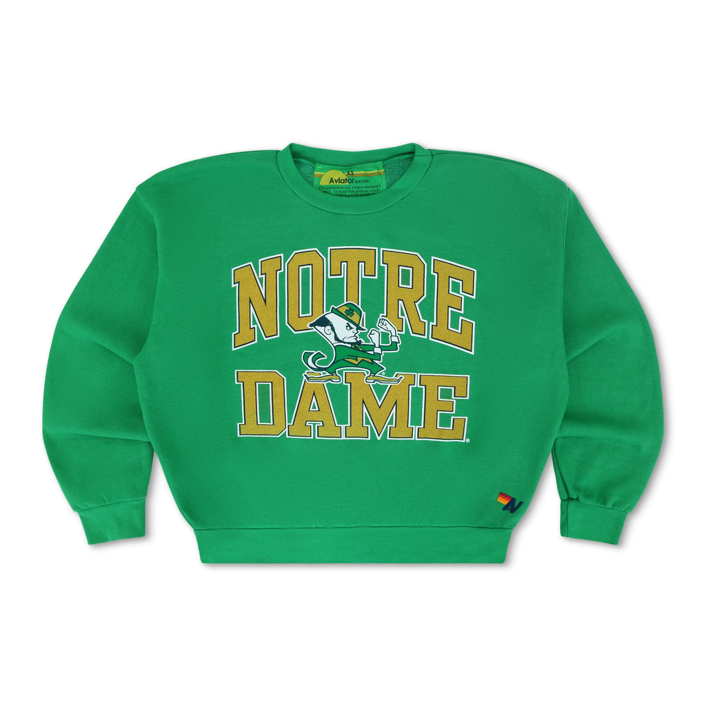 Retro NOTRE DAME 2026 RELAXED CREW SWEATSHIRT - KELLY GREEN