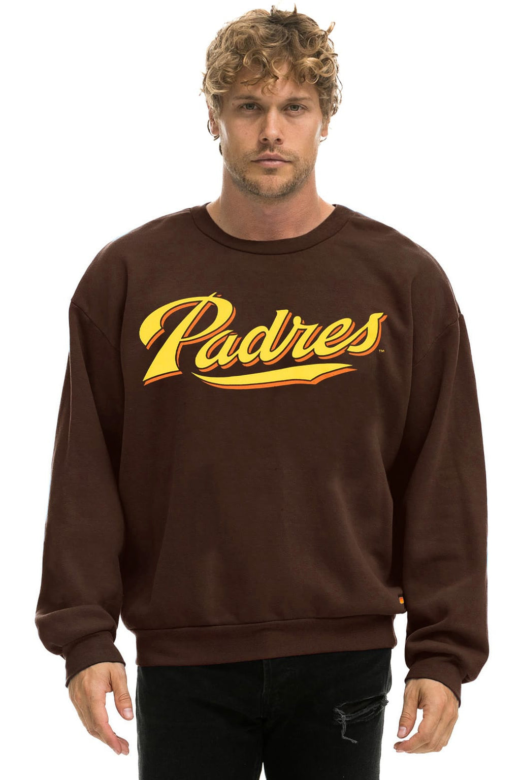 Retro SAN DIEGO PADRES 2026 RELAXED CREW SWEATSHIRT - BROWN