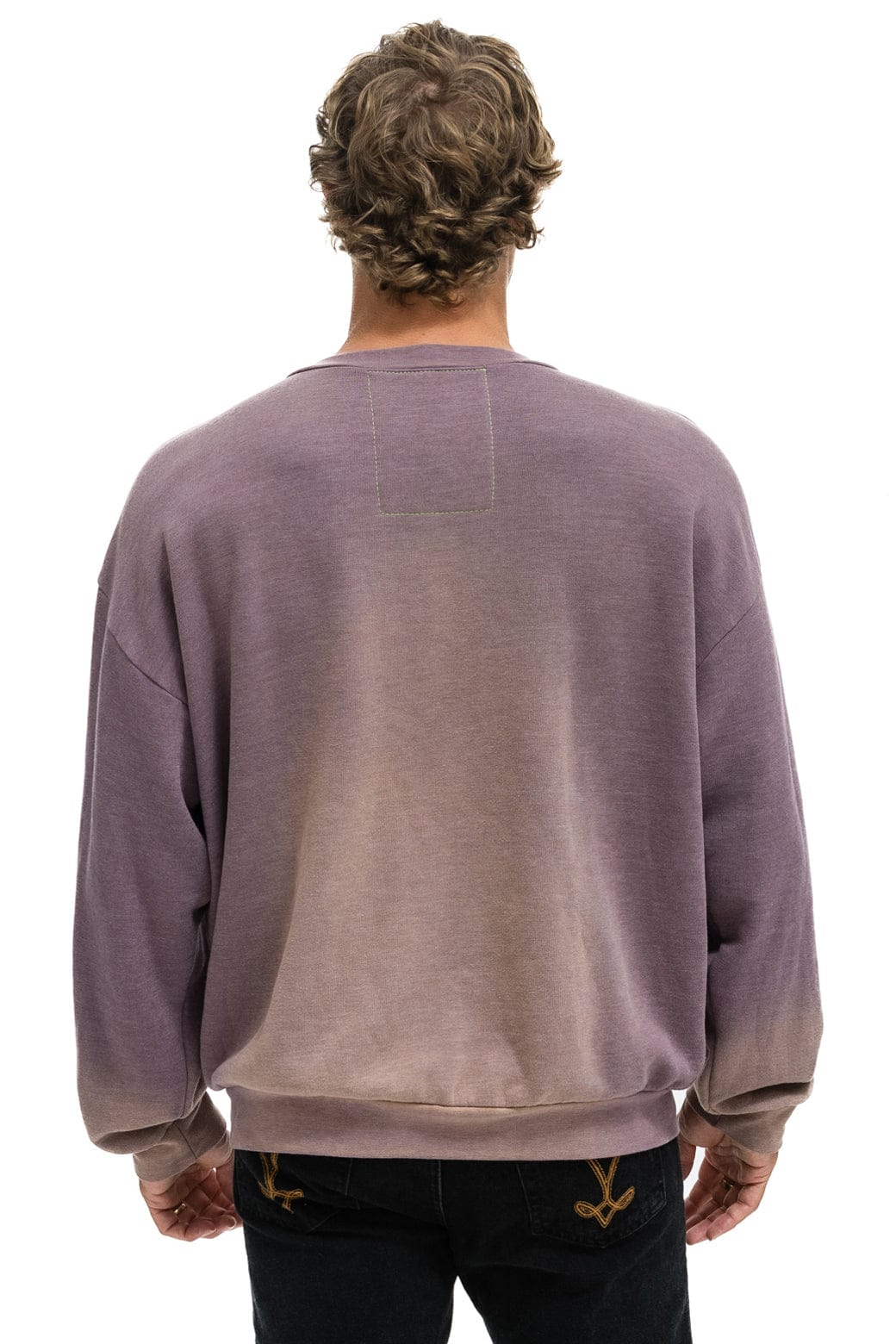 Retro SUNSET PATCH RELAXED CREW SWEATSHIRT - FADED MOCHA