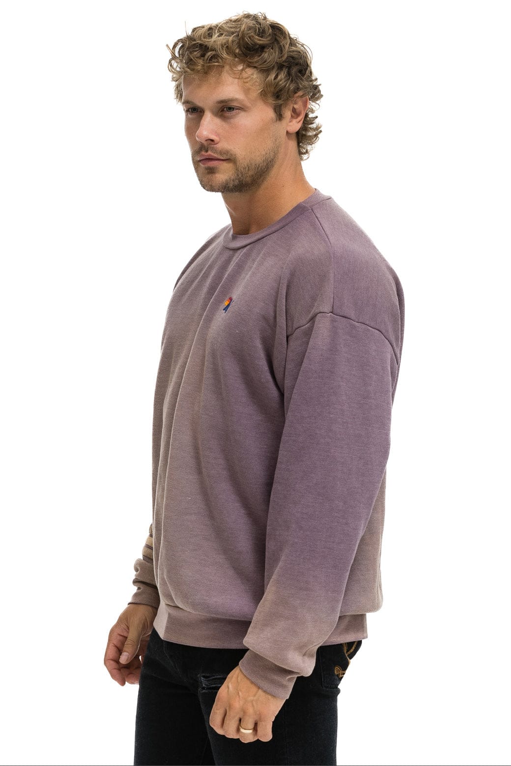 Retro RUGBY STITCH RELAXED CREW SWEATSHIRT - FADED MOCHA