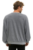 Retro 5 STRIPE RELAXED CREW SWEATSHIRT - HEATHER GREY