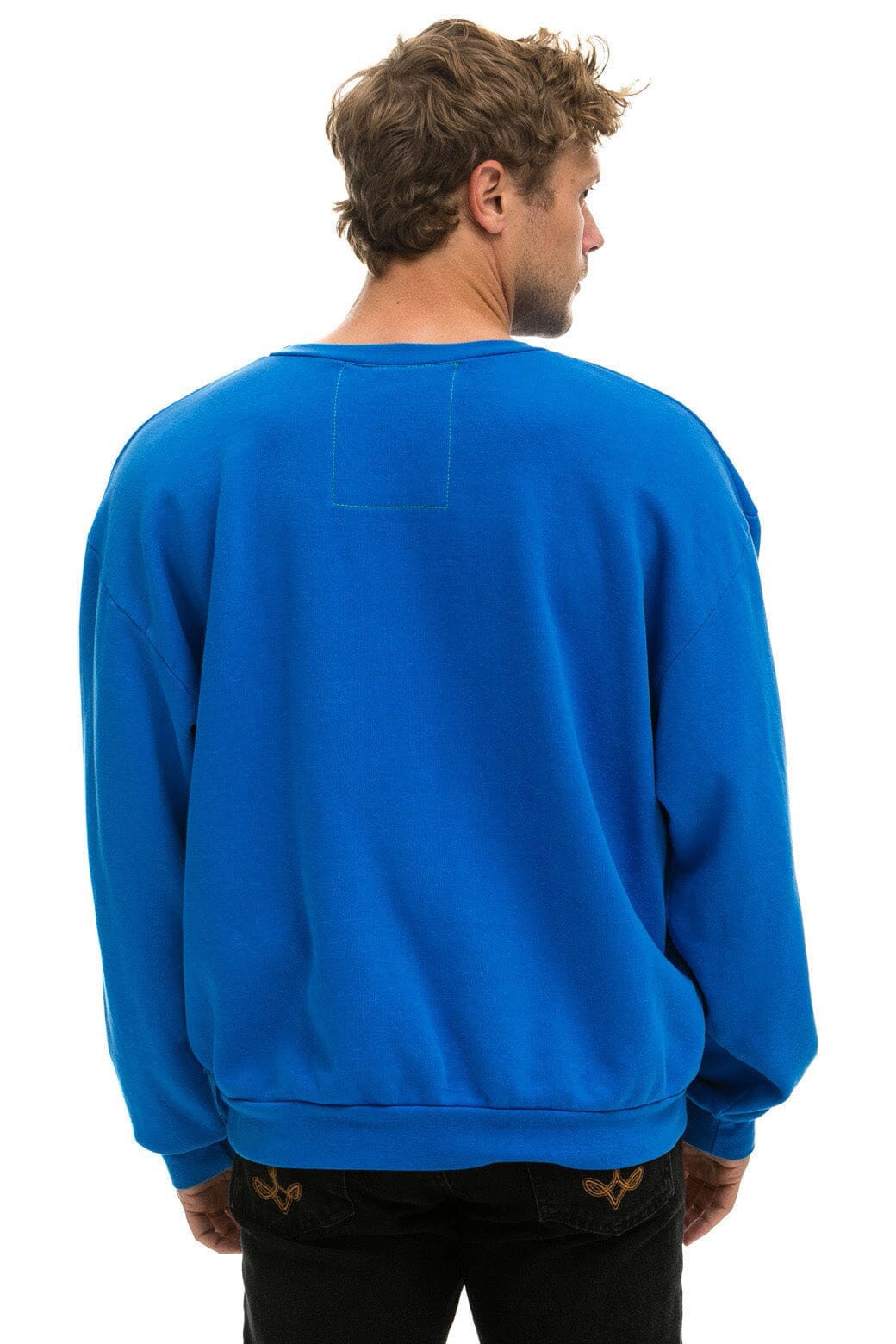 Retro 5 STRIPE RELAXED CREW SWEATSHIRT - OCEAN