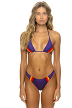 Retro 5 STRIPE LUXE TRIANGLE BIKINI TOP - GRAPE
