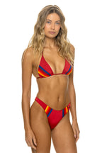 Retro 5 STRIPE LUXE BIKINI BOTTOMS - CRIMSON