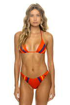 Retro 5 STRIPE LUXE TRIANGLE BIKINI TOP - ORANGE
