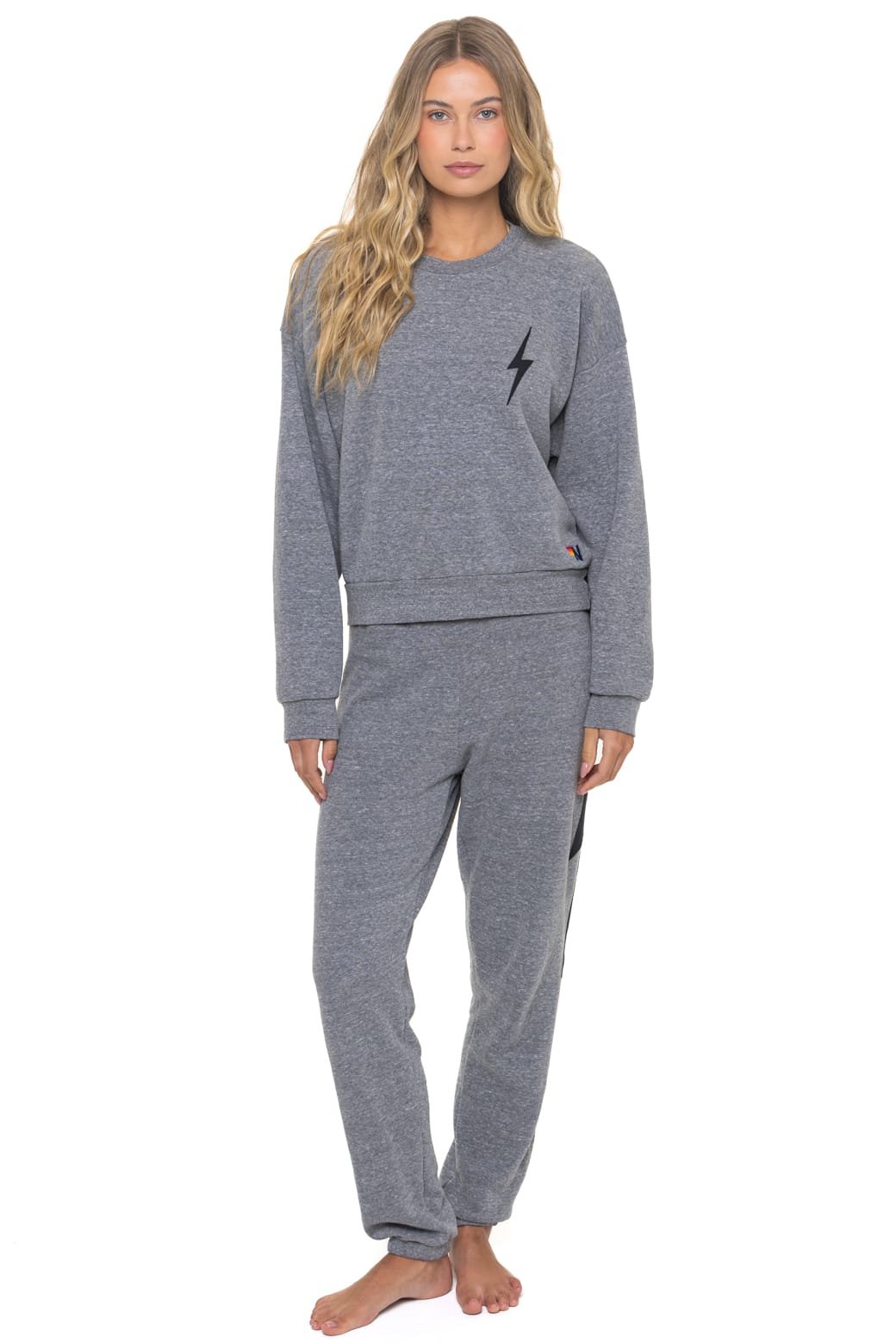 Retro BOLT STITCH RELAXED CREW SWEATSHIRT - HEATHER GREY