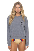 Retro BOLT STITCH RELAXED CREW SWEATSHIRT - HEATHER GREY