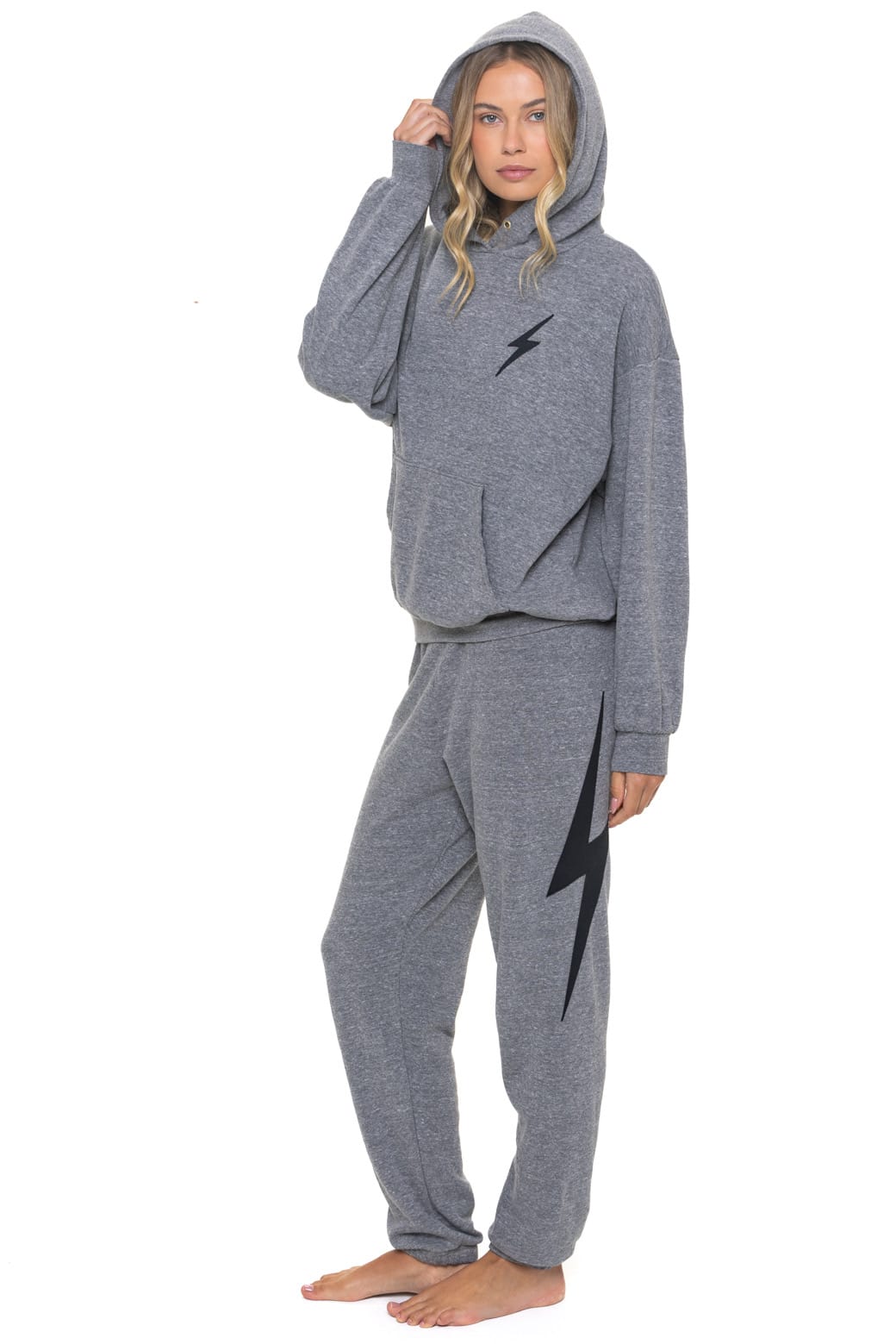 Retro BOLT STITCH RELAXED PULLOVER HOODIE - HEATHER GREY