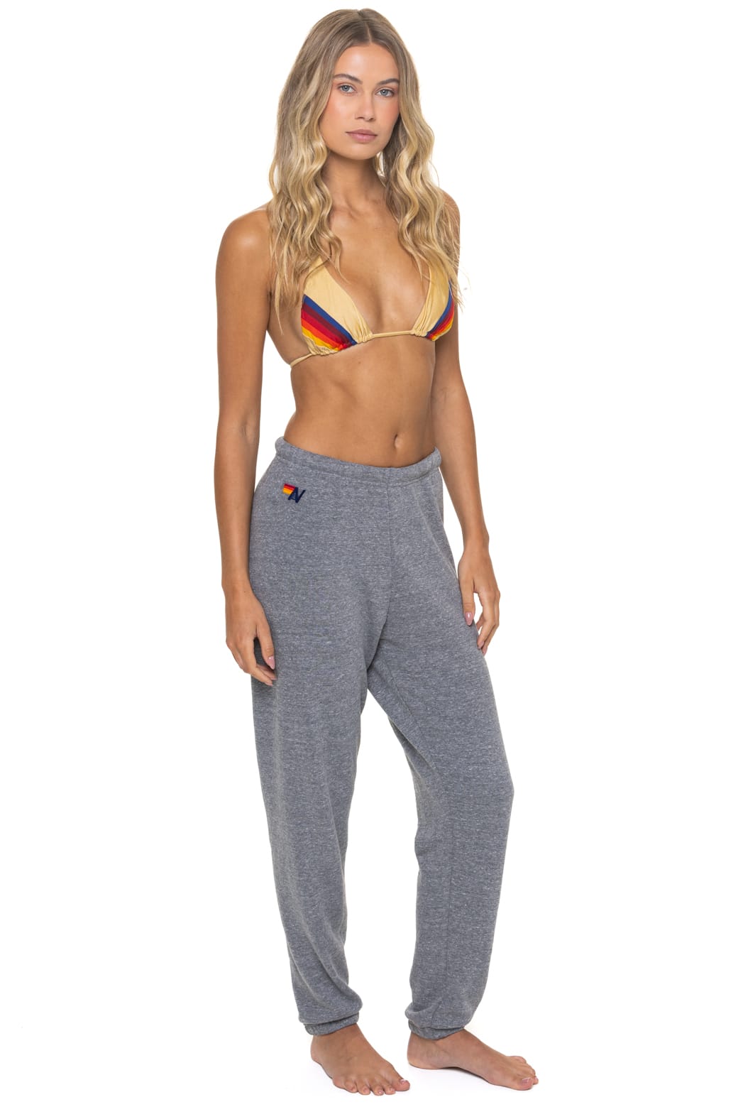 Retro BOLT STITCH SWEATPANTS - HEATHER GREY