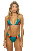 Retro 5 STRIPE LUXE BIKINI BOTTOMS - TEAL