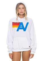 Retro LOGO PULLOVER RELAXED HOODIE - WHITE