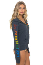 Retro AVIATOR NATION VENICE HOODIE - CHARCOAL