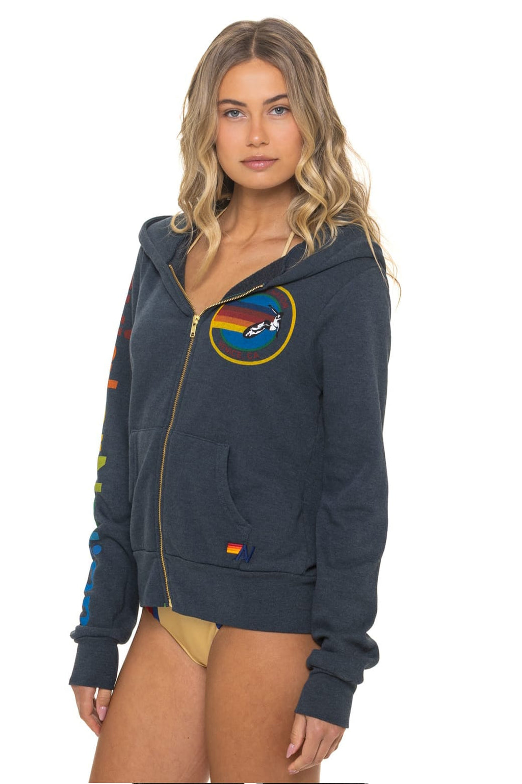 Retro AVIATOR NATION VENICE HOODIE - CHARCOAL