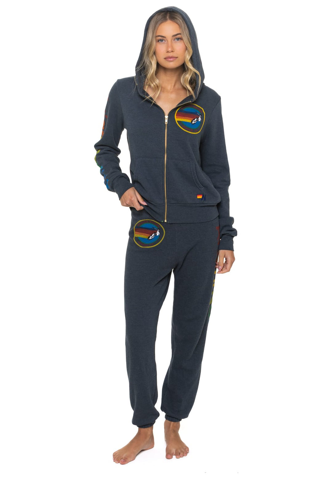 Retro AVIATOR NATION VENICE HOODIE - CHARCOAL