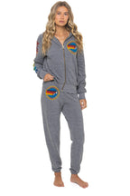 Retro AVIATOR NATION VENICE HOODIE - HEATHER GREY