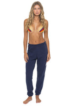 Retro BOLT STITCH SWEATPANTS - NAVY WHITE