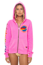Retro AVIATOR NATION VENICE HOODIE - NEON PINK