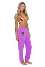 Retro AVIATOR NATION VENICE SWEATPANTS - NEON PURPLE