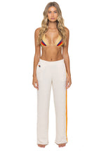 Retro 5 STRIPE WIDE LEG POCKET SWEATPANTS - VINTAGE WHITE