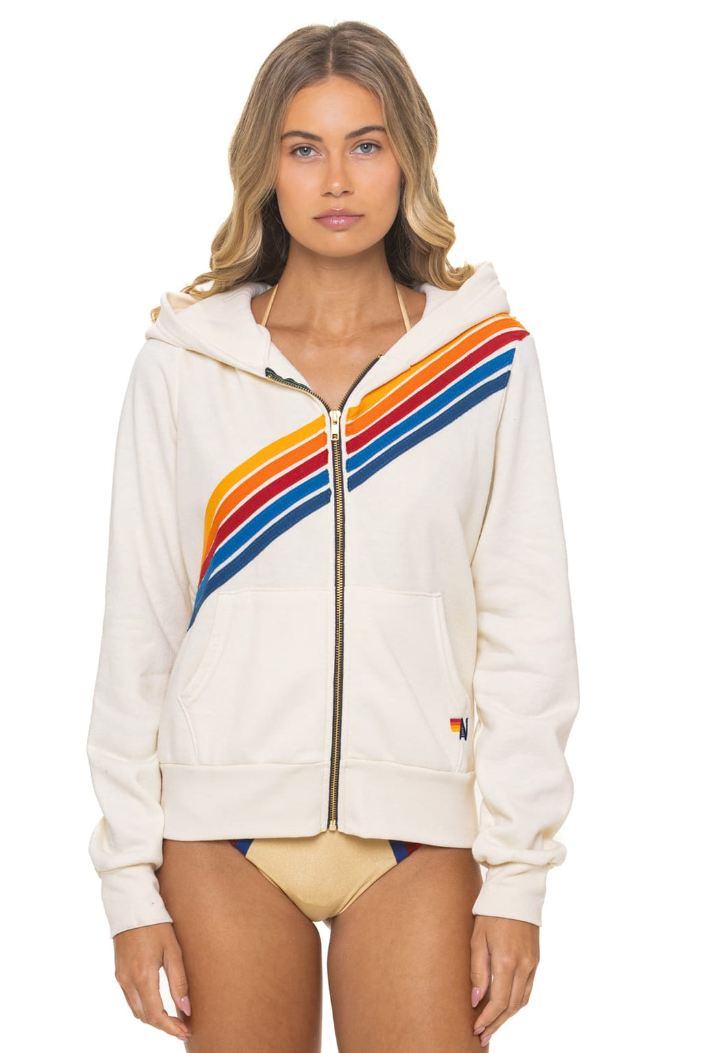 Retro DISCO ZIP HOODIE - VINTAGE WHITE
