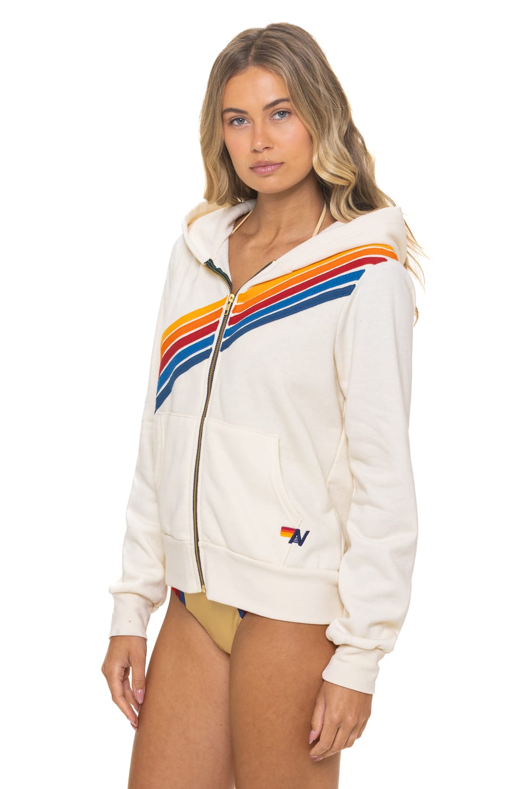 Retro DISCO ZIP HOODIE - VINTAGE WHITE