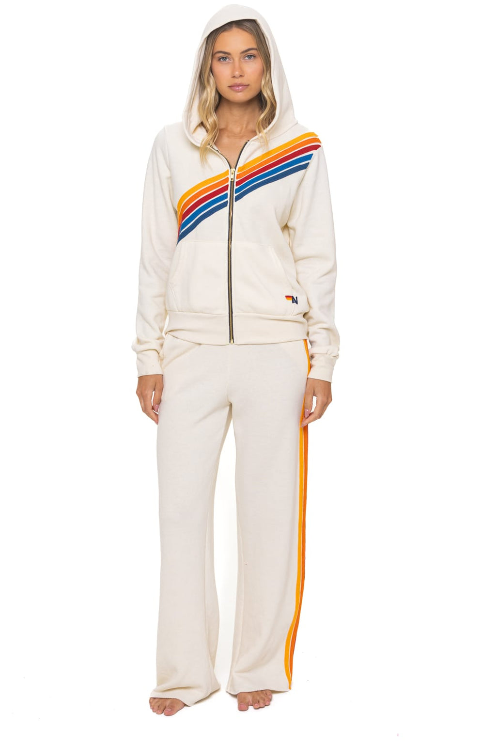 Retro DISCO ZIP HOODIE - VINTAGE WHITE