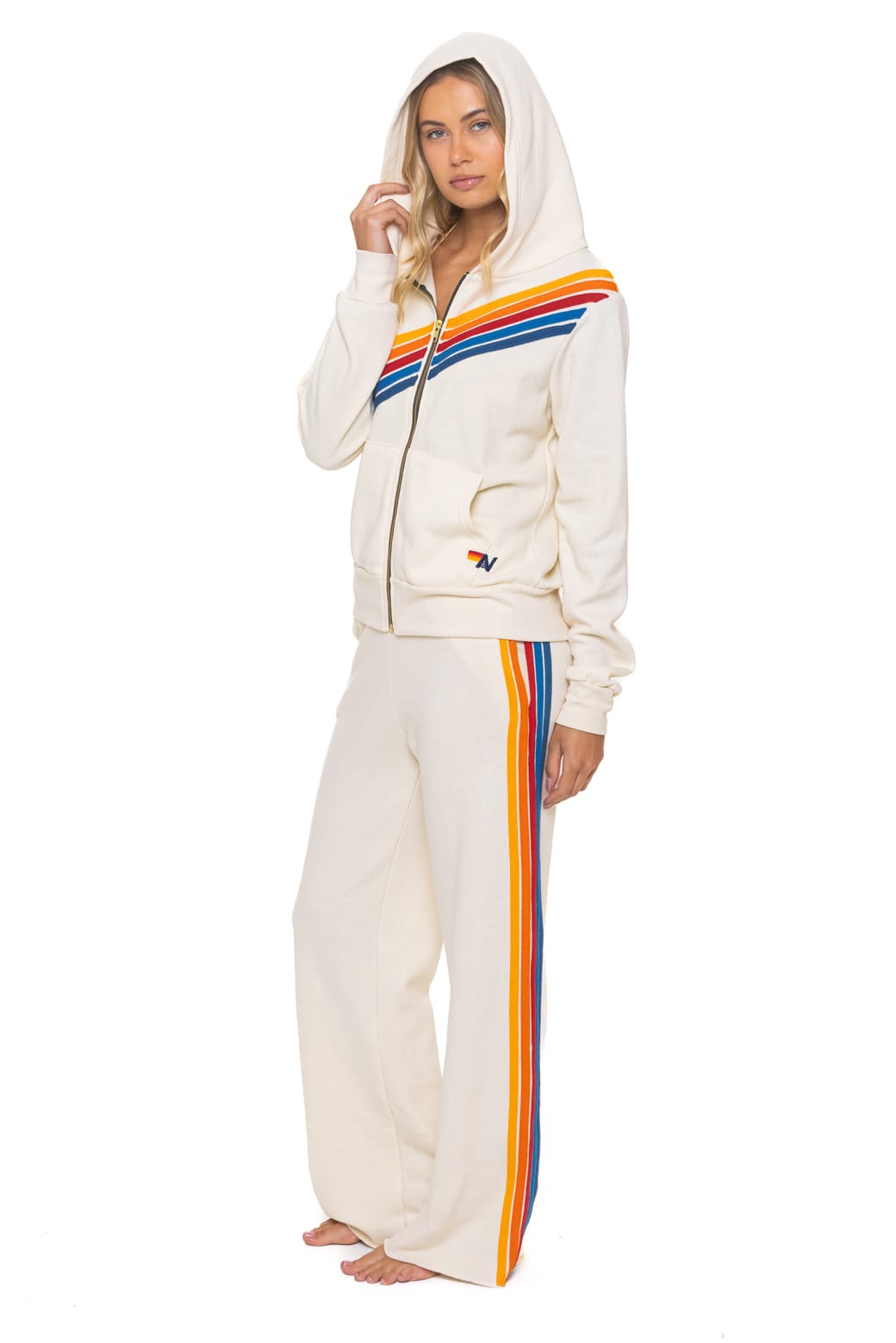 Retro DISCO ZIP HOODIE - VINTAGE WHITE