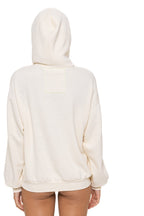 Retro 5 STRIPE RELAXED PULLOVER HOODIE - VINTAGE WHITE