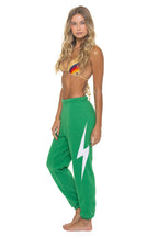 Retro BOLT STITCH SWEATPANTS - KELLY GREEN WHITE
