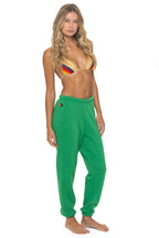 Retro BOLT STITCH SWEATPANTS - KELLY GREEN WHITE