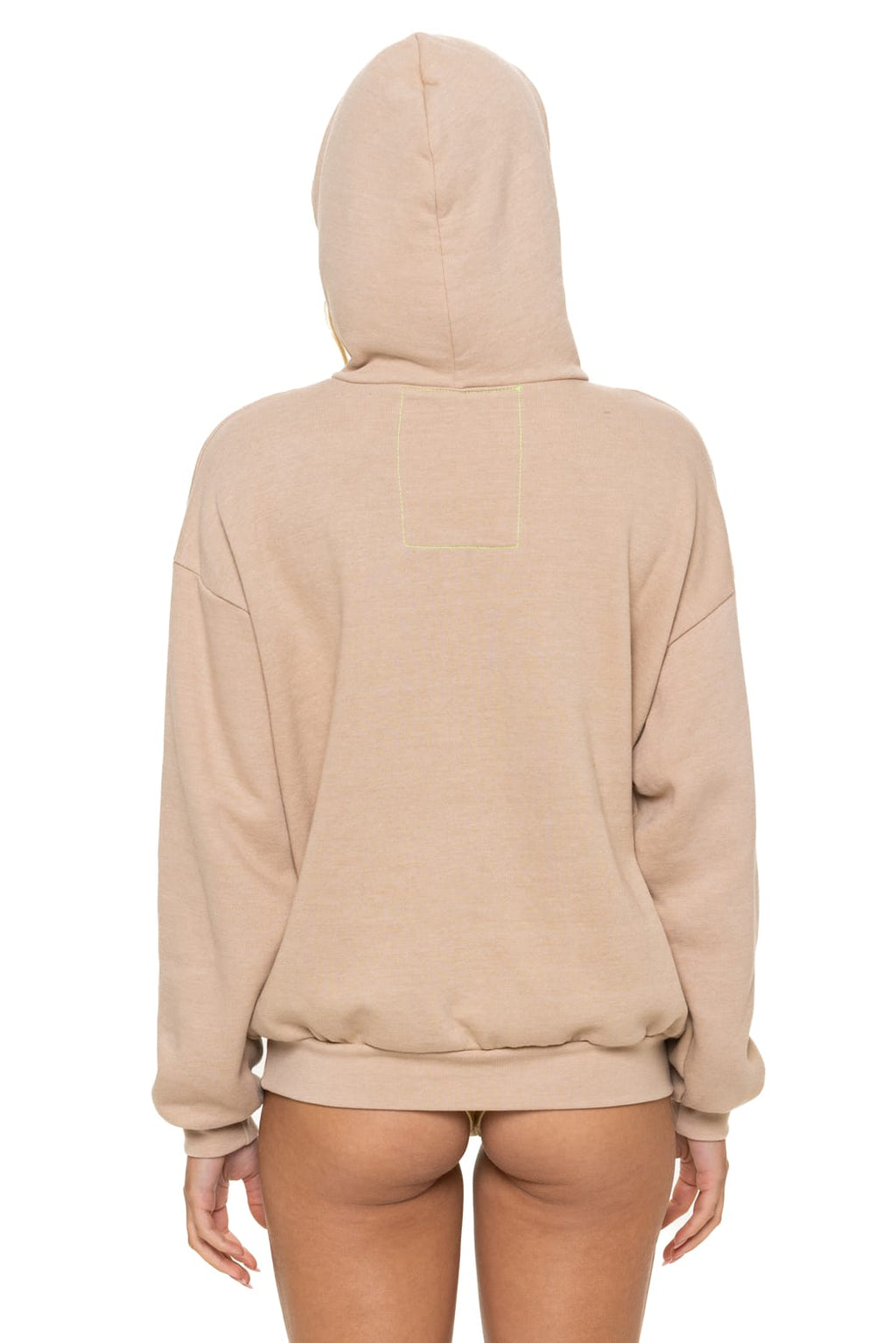 Retro 5 STRIPE RELAXED PULLOVER HOODIE - SAND