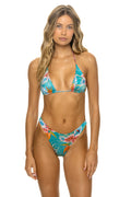 Retro HAWAII LUXE TRIANGLE BIKINI TOP - BLUE