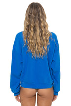 Retro 5 STRIPE RELAXED CREW SWEATSHIRT - OCEAN