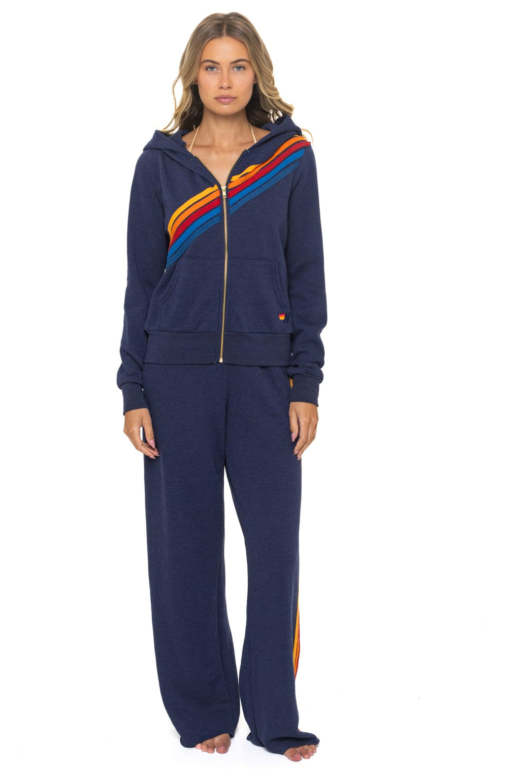 Retro DISCO ZIP HOODIE - NAVY