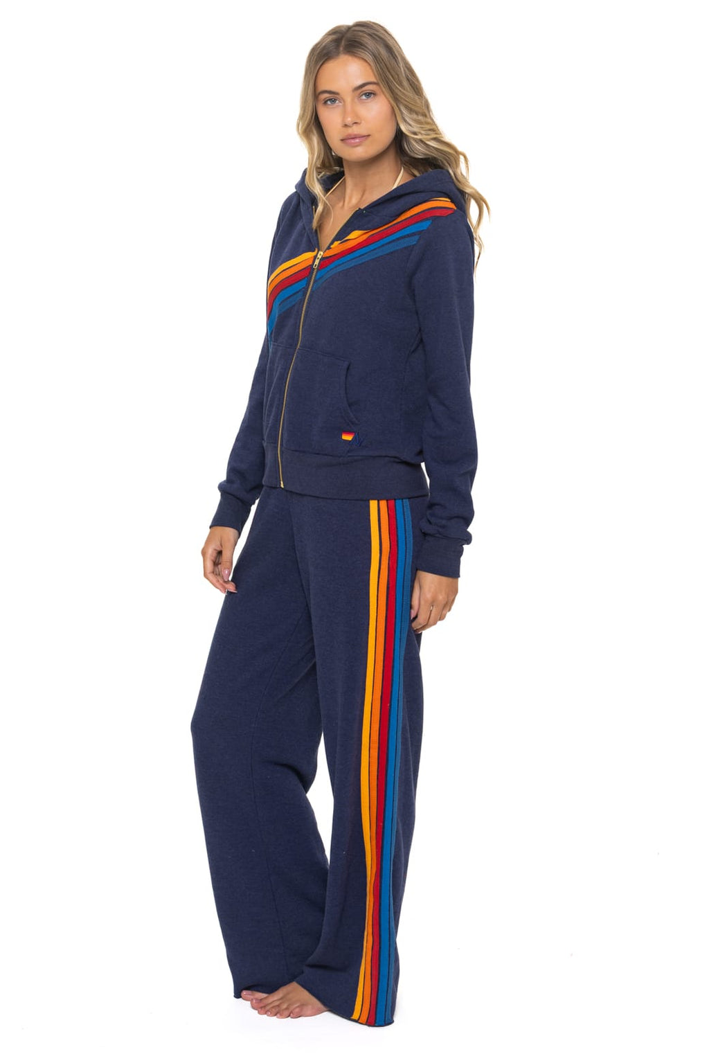Retro DISCO ZIP HOODIE - NAVY