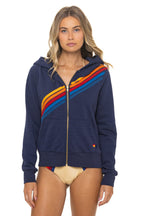 Retro DISCO ZIP HOODIE - NAVY