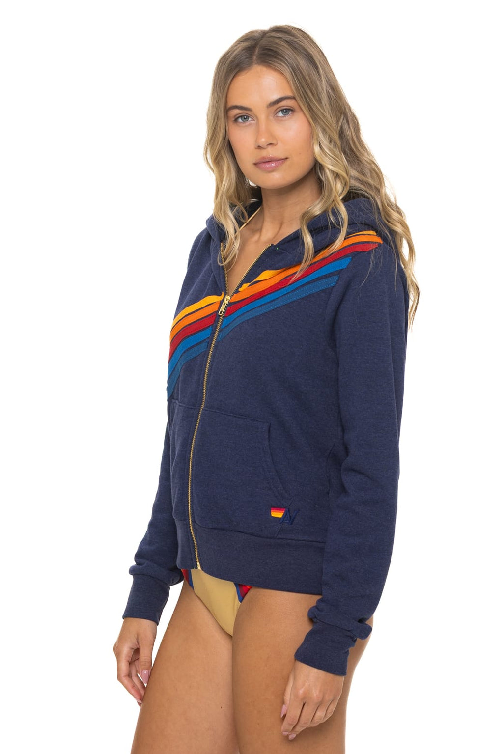 Retro DISCO ZIP HOODIE - NAVY