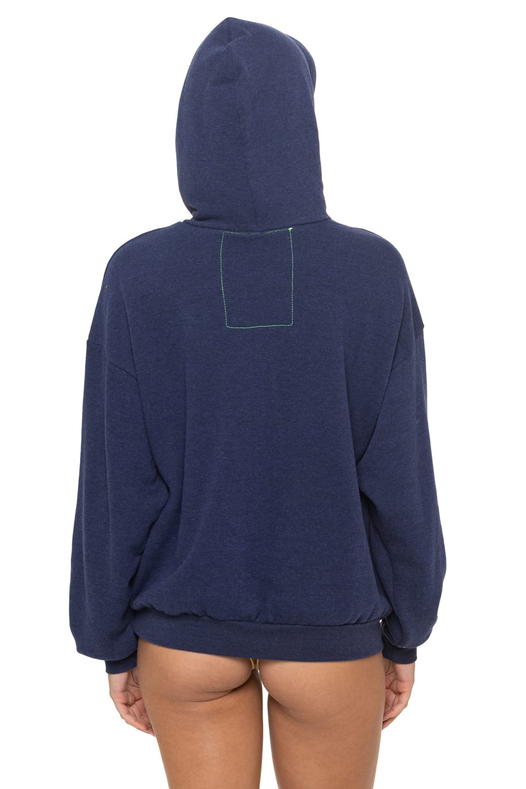 Retro 5 STRIPE RELAXED PULLOVER HOODIE - NAVY