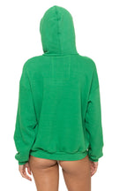 Retro 5 STRIPE RELAXED PULLOVER HOODIE - KELLY GREEN