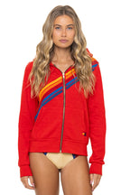 Retro DISCO ZIP HOODIE - RED