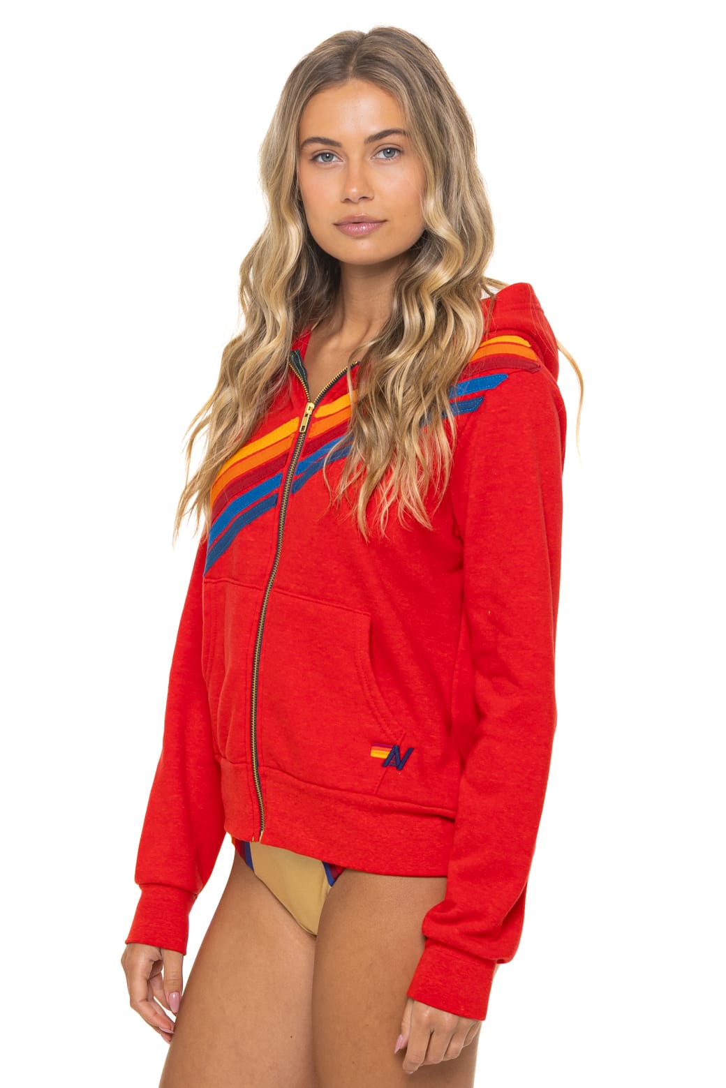 Retro DISCO ZIP HOODIE - RED