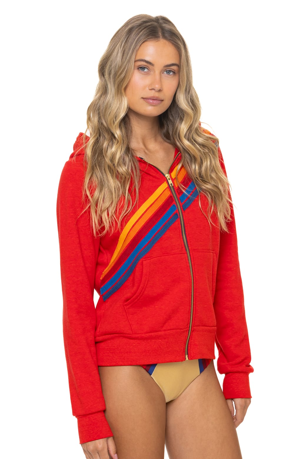 Retro DISCO ZIP HOODIE - RED