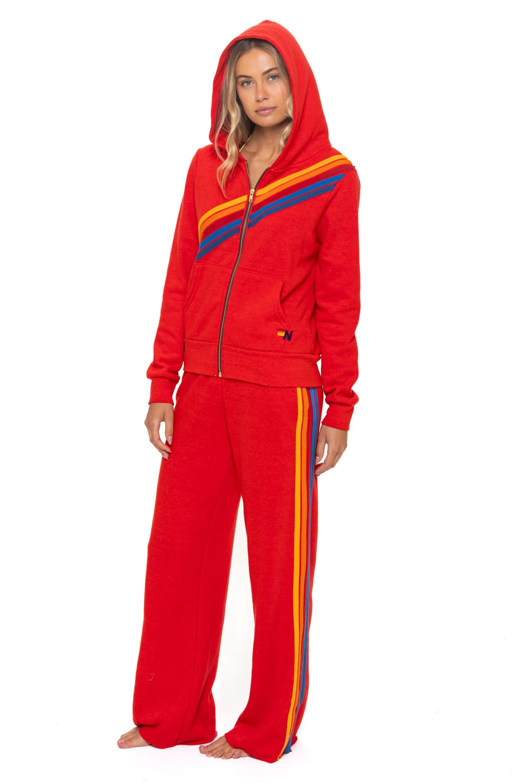 Retro DISCO ZIP HOODIE - RED